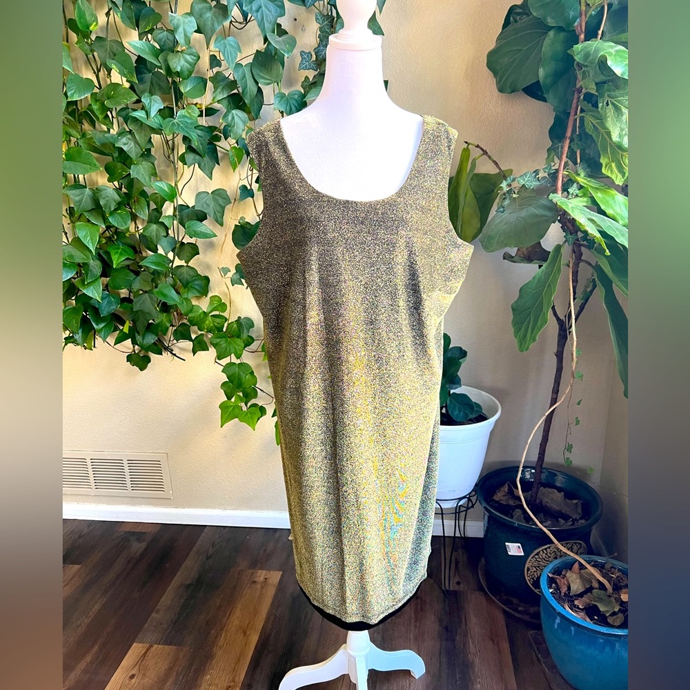 ONYX NITE BY WENDYE CHAITIN Gold Shimmer Sheath Dress | 20